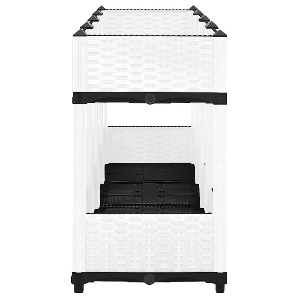ComfortXL - Grand Potager sur Pieds XXL Design Tressé Blanc pour Légumes et Fleurs sans Se Baisser Gris 160 cm – ComfortXL Outdoor Living - Image 4