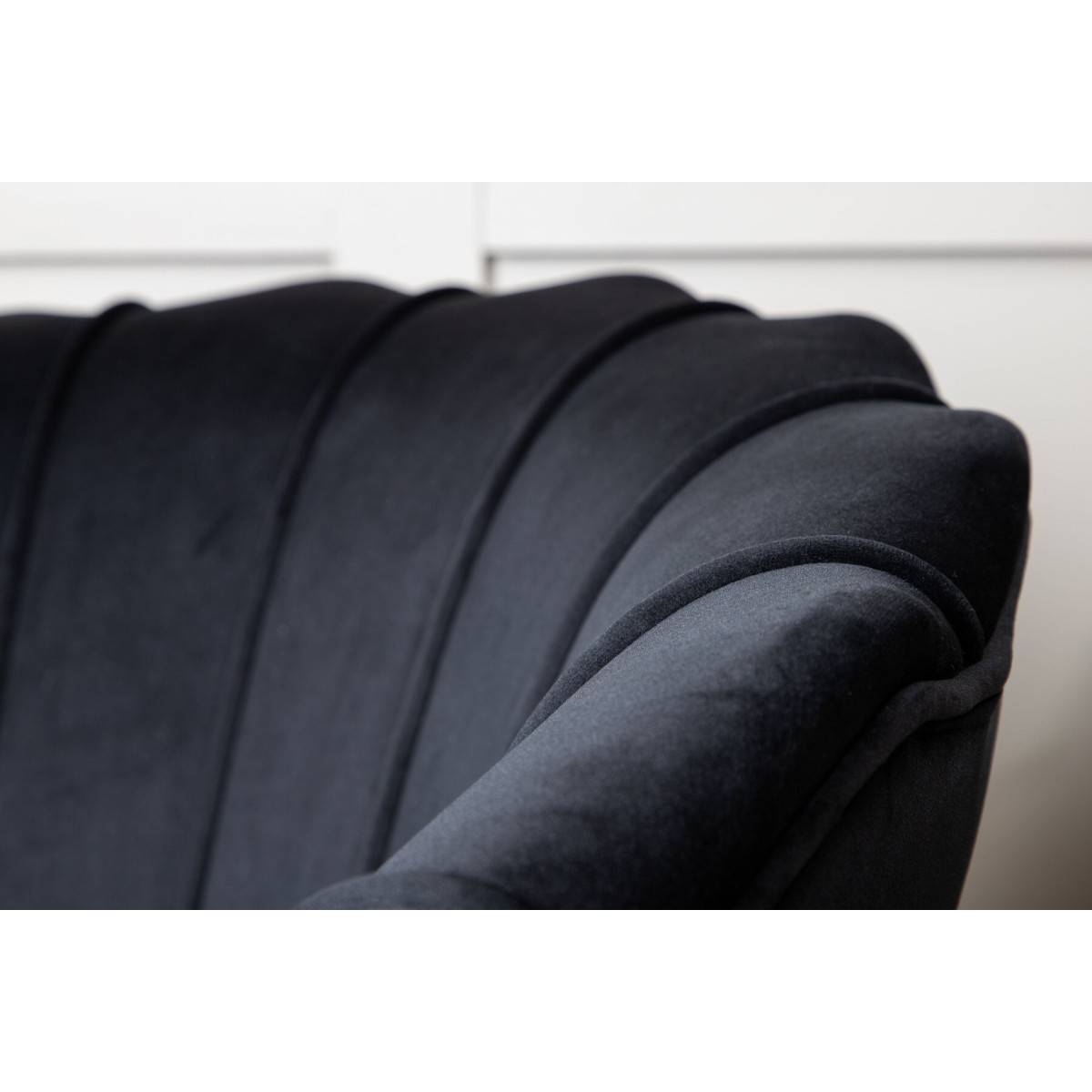 Paris Prix - Fauteuil Coquillage en Velours "Calais" 83cm Noir - Image 9