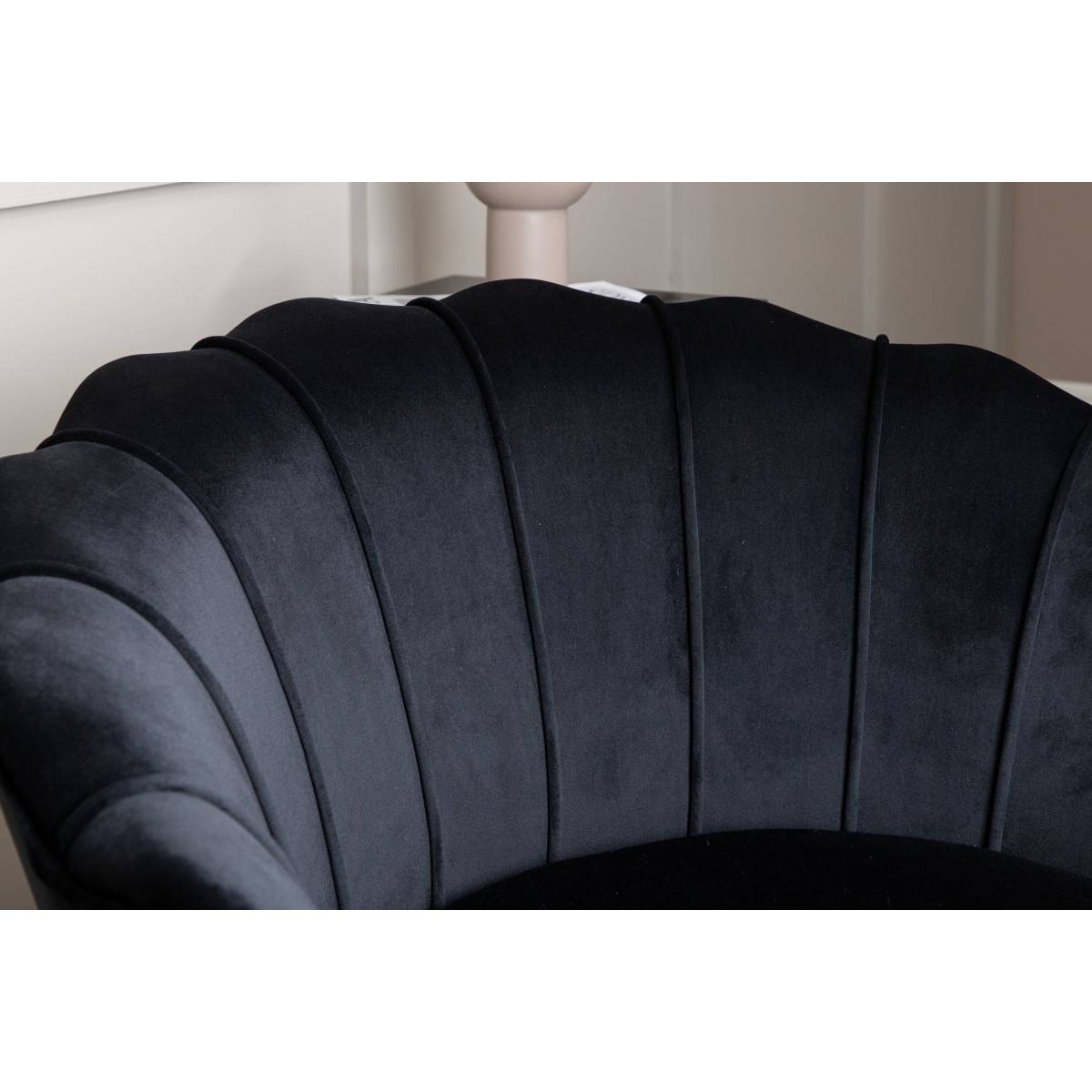 Paris Prix - Fauteuil Coquillage en Velours "Calais" 83cm Noir - Image 6