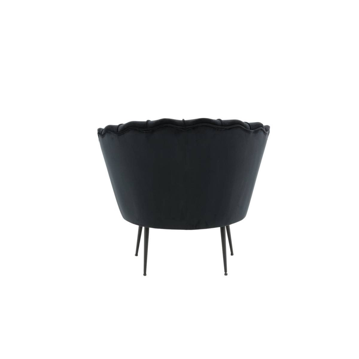 Paris Prix - Fauteuil Coquillage en Velours "Calais" 83cm Noir - Image 4