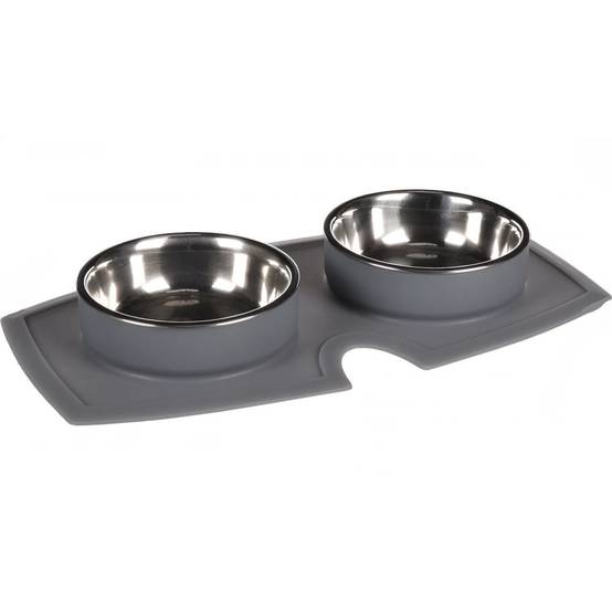 Gamelle et abreuvoir 210ml avec tapis en silicone anti-dérapant pour chat - Imagen 1