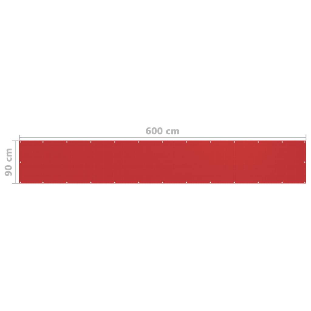Helloshop26 - Écran de balcon brise pare vue protection confidentialité 90 x 600 cm PEHD rouge - Imagen 5
