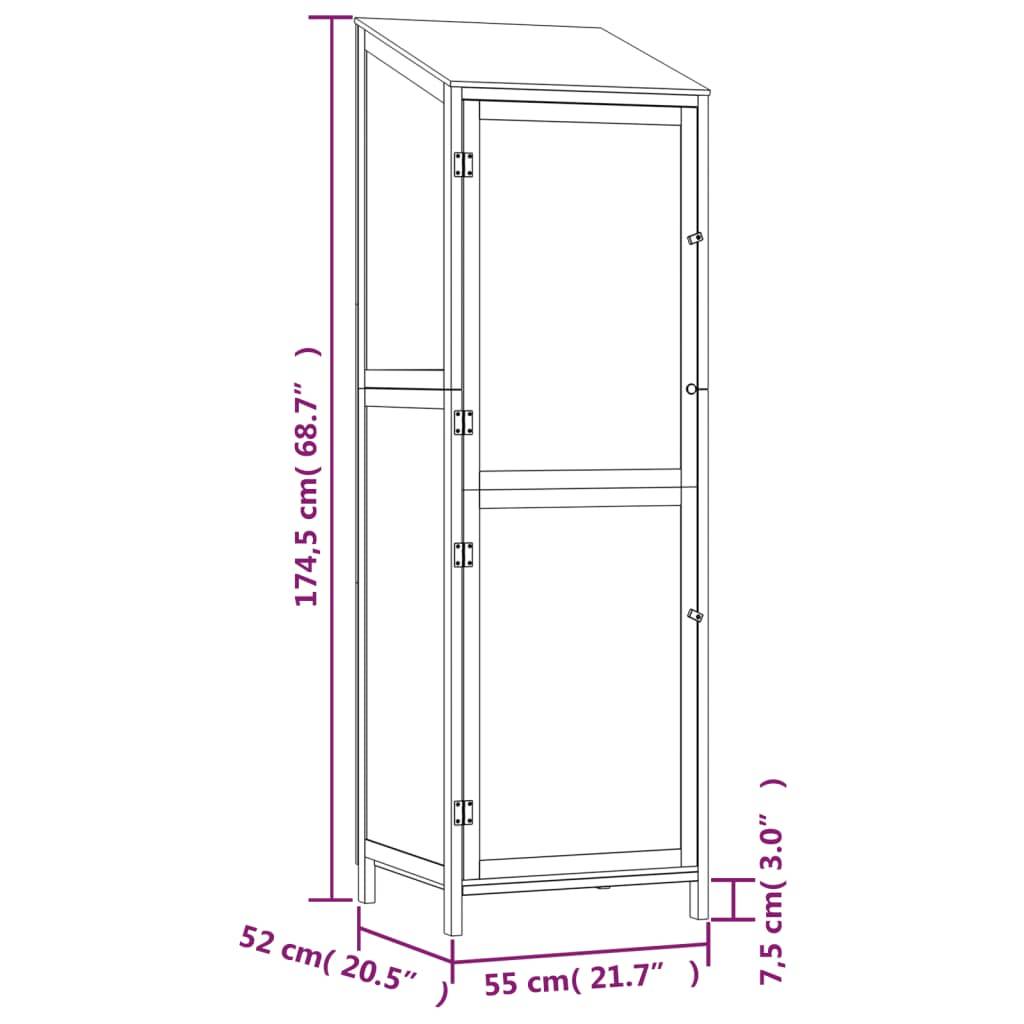 Vidaxl - Remise de jardin Anthracite 55x52x174,5 cm Bois de sapin solide vidaXL 152188 - Image 3