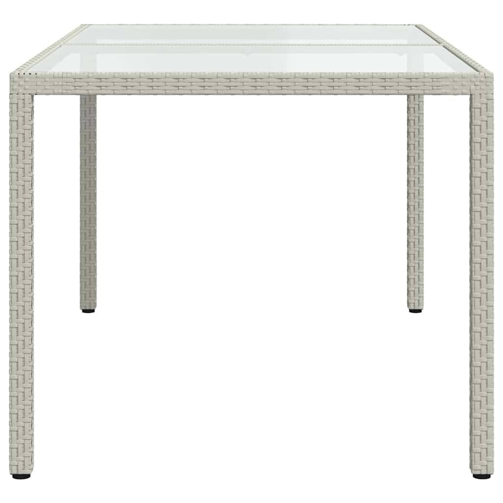 Grande Table de Jardin Blanche 150x90cm en Résine Tressée et Verre, Style Épuré – ComfortXL Outdoor Living - Image 4