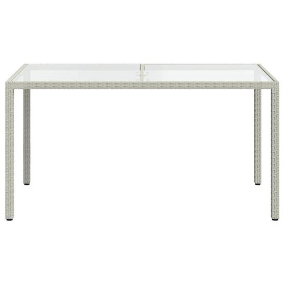 Grande Table de Jardin Blanche 150x90cm en Résine Tressée et Verre, Style Épuré – ComfortXL Outdoor Living - Image 3