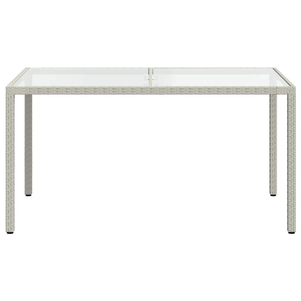 Grande Table de Jardin Blanche 150x90cm en Résine Tressée et Verre, Style Épuré – ComfortXL Outdoor Living - Image 3