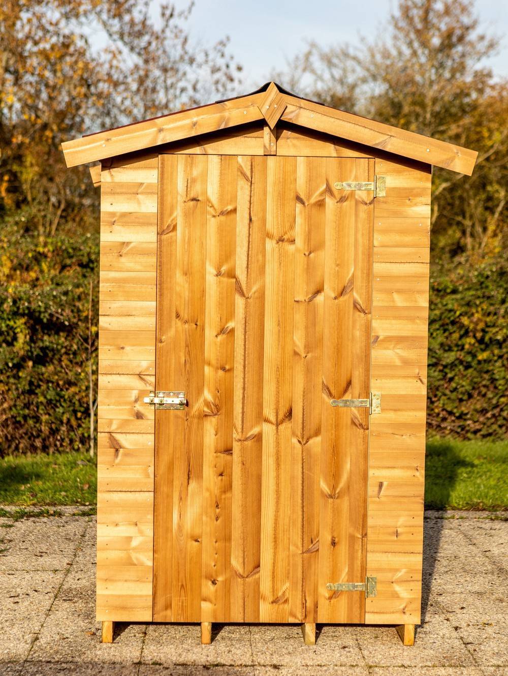 Habrita - Abri en panneaux de bois massif traité 19 mm - S.u. 1,35 m² - Toit double pente Habrita - Image 1