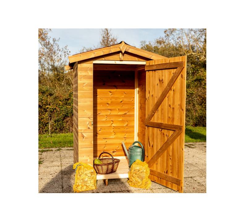 Habrita - Abri en panneaux de bois massif traité 19 mm - S.u. 1,35 m² - Toit double pente Habrita - Image 2