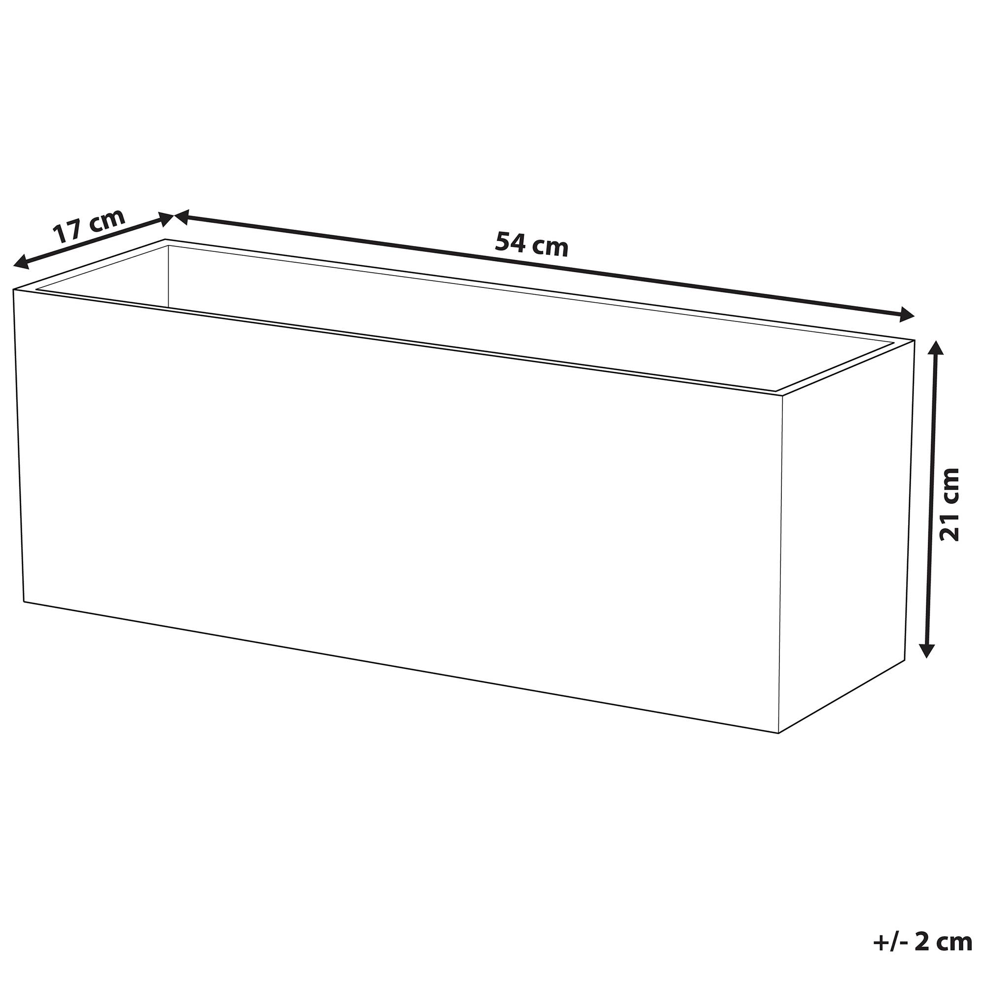 Beliani - Bac à Fleurs Rectangulaire Blanc Effet Bois, 54 x 17 x 21 cm, en Fibre d'Argile pour Intérieur et Extérieur Beliani - Imagen 3