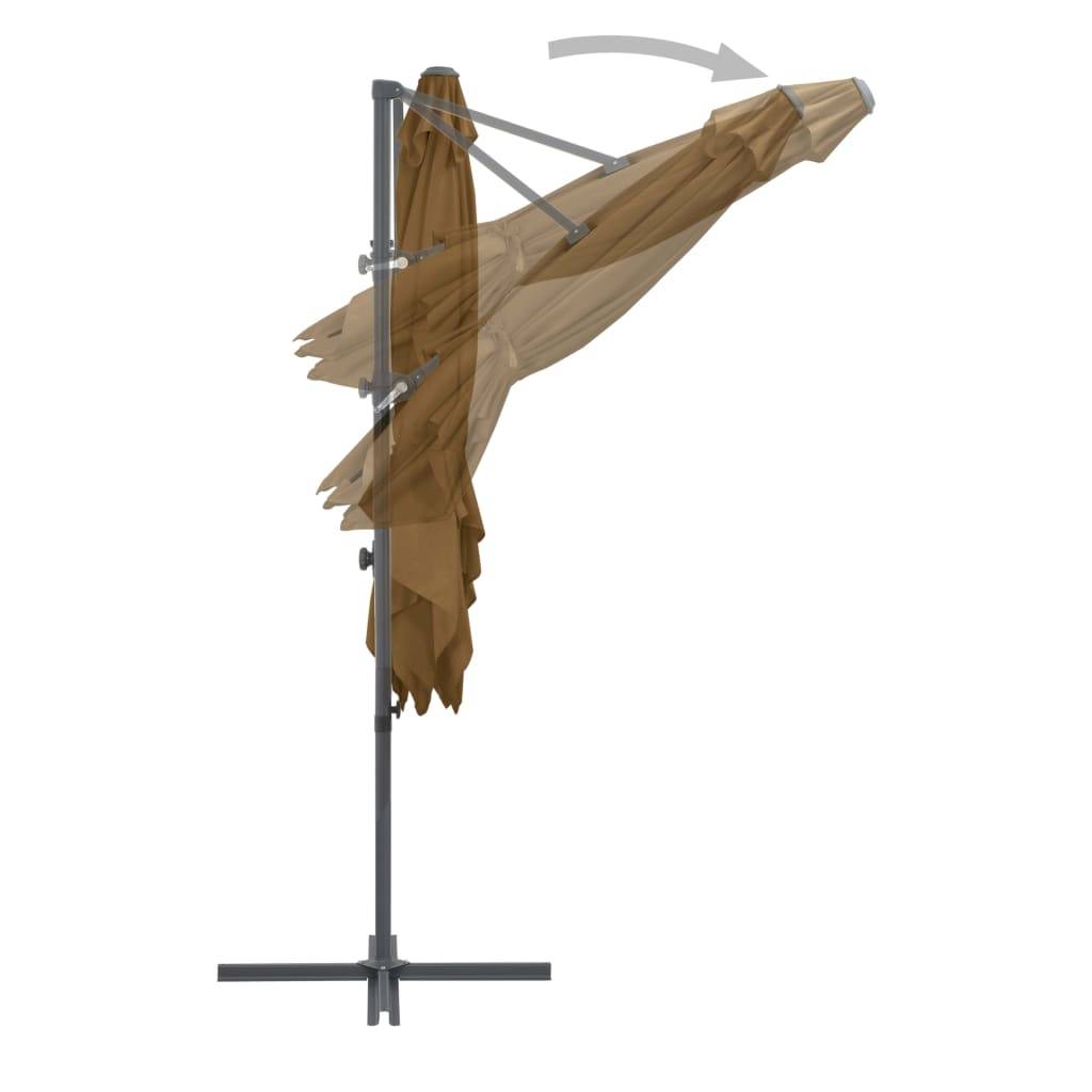 Helloshop26 - Parasol avec base portable 2,5 x 2,5 m taupe - Imagen 5
