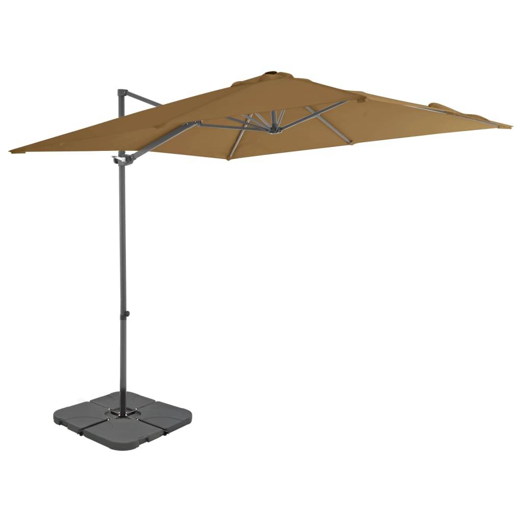 Helloshop26 - Parasol avec base portable 2,5 x 2,5 m taupe - Imagen 1