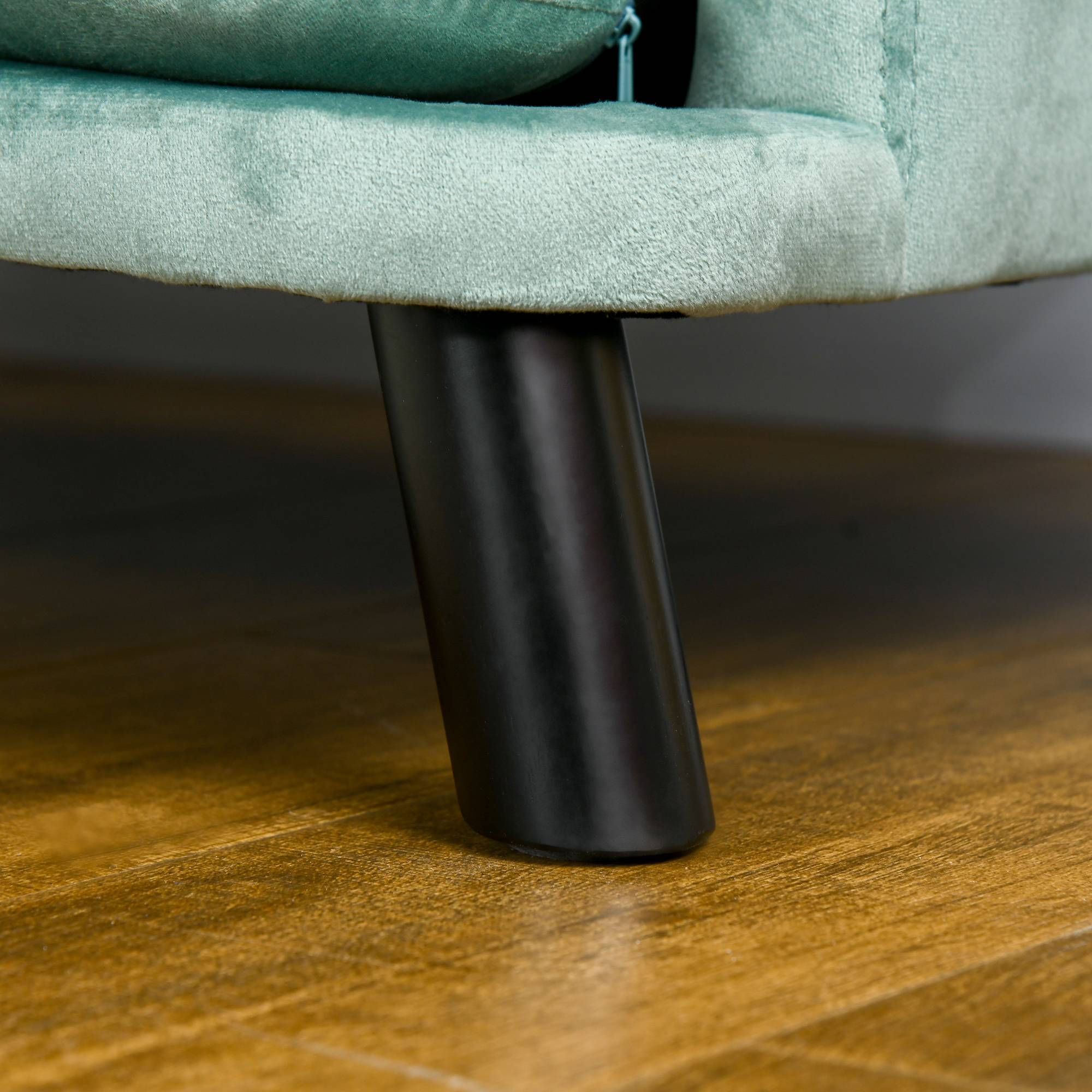 ComfortXL - Canapé Chien Velours Vert 98cm Pieds Bois Lit Animal Design Luxe - ComfortXL Pet Living - Image 8