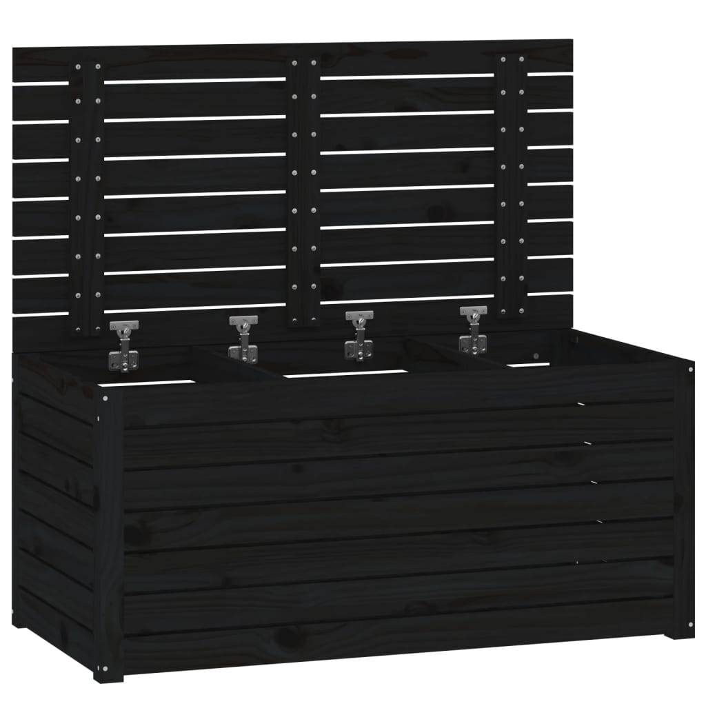 Helloshop26 - Boîte coffre de jardin 101 x 50,5 x 46,5 cm bois massif de pin noir - Imagen 1