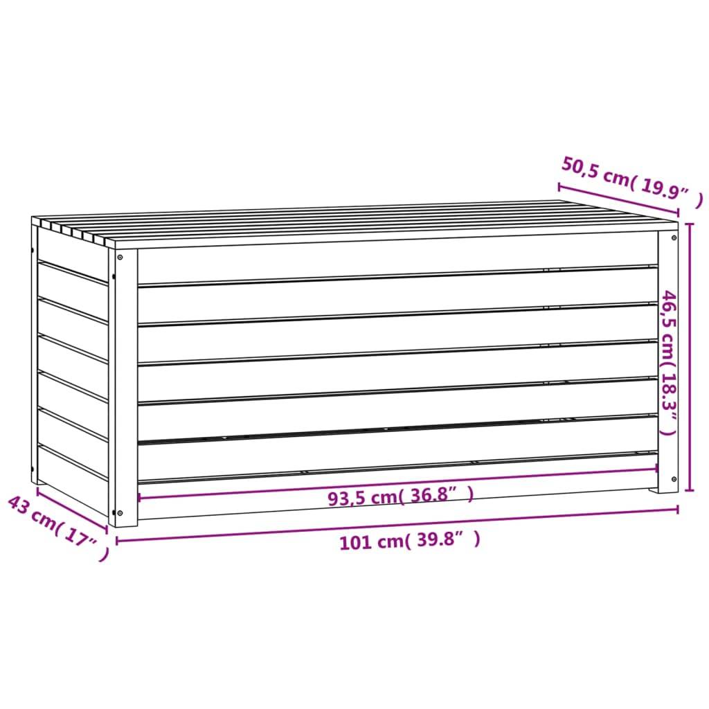 Helloshop26 - Boîte coffre de jardin 101 x 50,5 x 46,5 cm bois massif de pin noir - Imagen 6