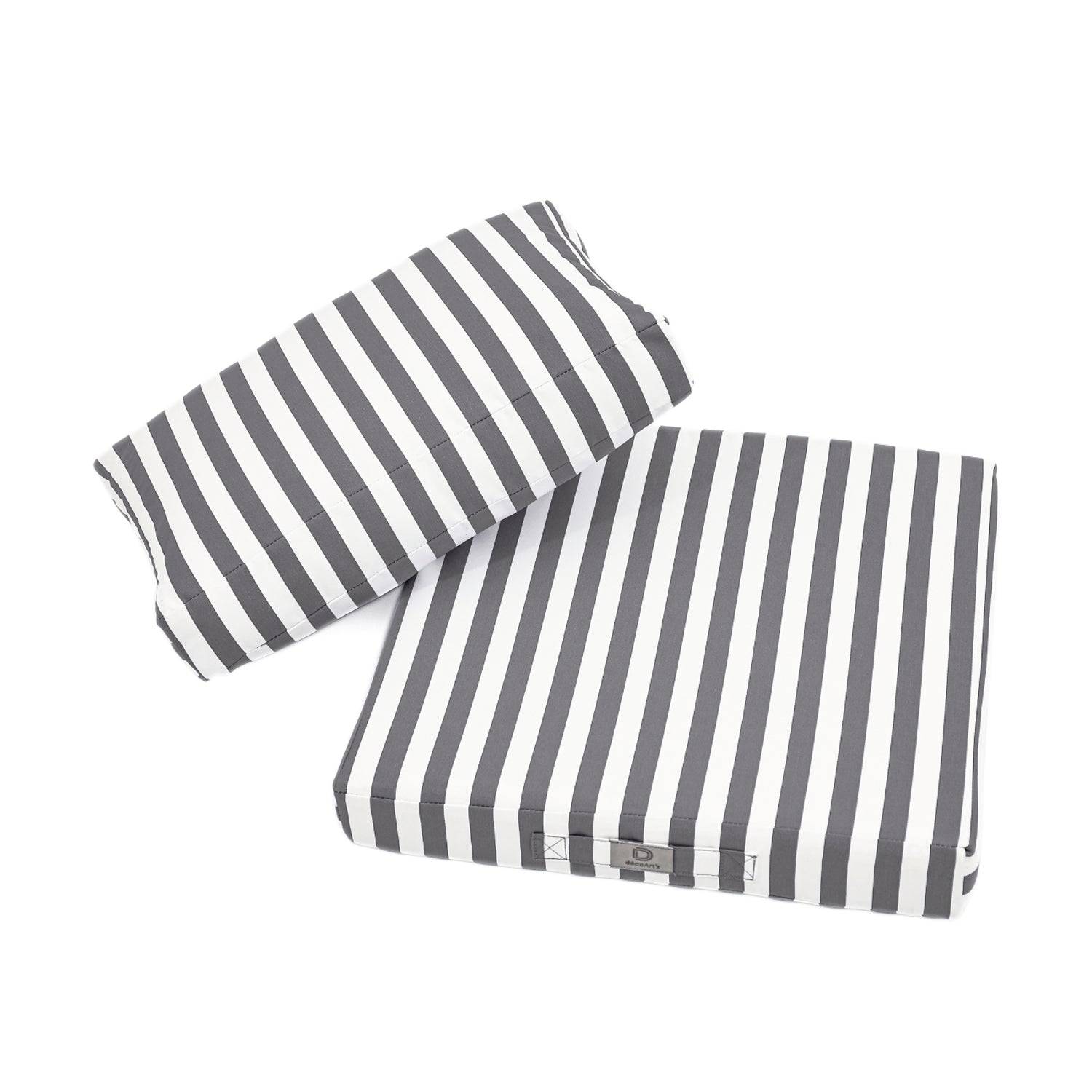 Coussins pour salon de jardin déhoussable 60x60cm Rayure gris foncé - Déco arts - Image 4