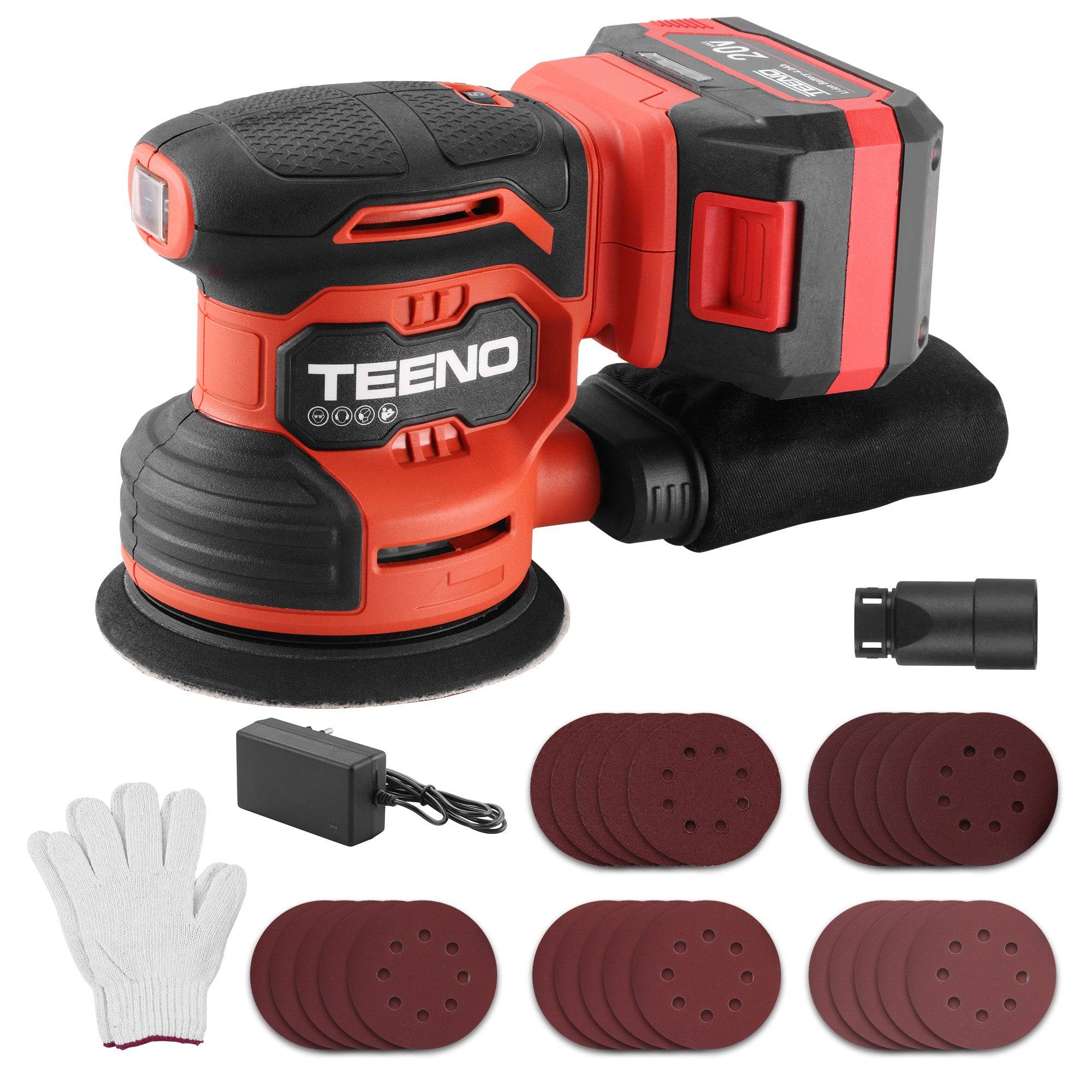 Ponceuse Orbitale Sans Fil 20V - Ponceuse Excentrique 125mm 6000-12000 tr/min, Kit Complet avec 25 Papiers de Verre, Batterie 4.0Ah et Système