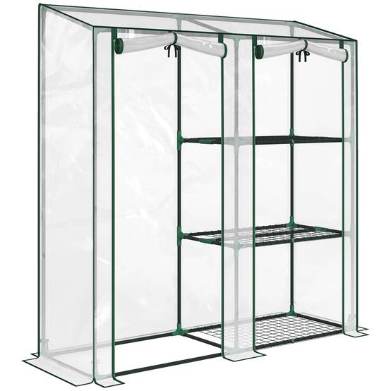 ComfortXL - Serre de jardin PVC acier 143 x 45 x 151 cm transparente 3 niveaux 2 portes - ComfortXL Outdoor Living - Image 2