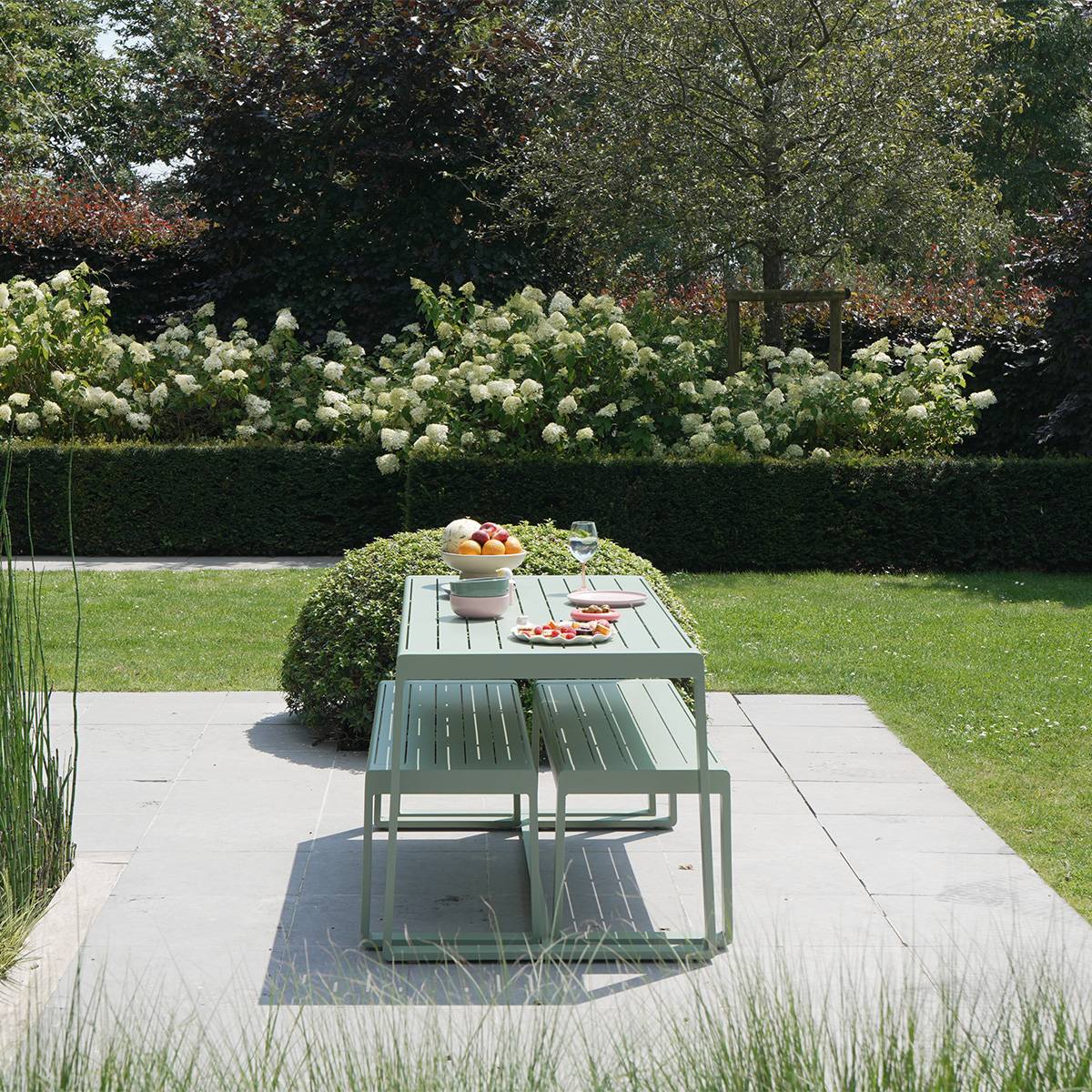 Wilsa Garden - Salon de jardin aluminium RIO 4 places avec table et 2 bancs - Imagen 4