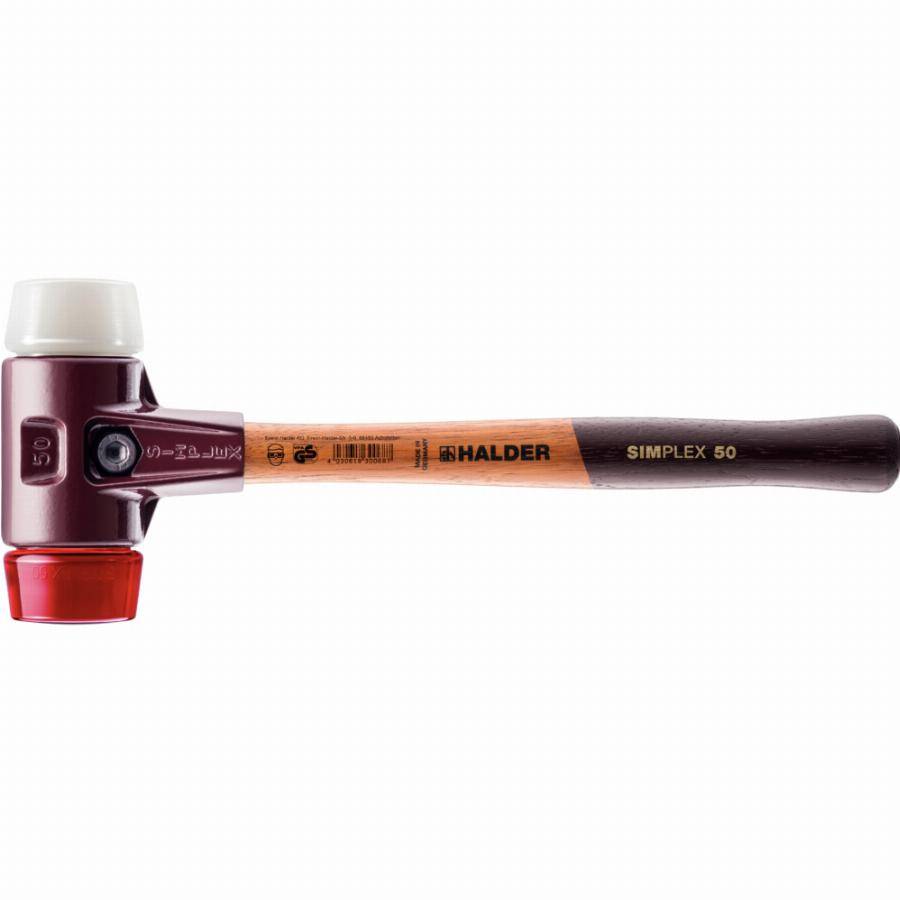 Maillet HALDER SIMPLEX plastique / superplastique avec boîtier en fonte malléable et manche en bois - D=40 mm - 3067.040