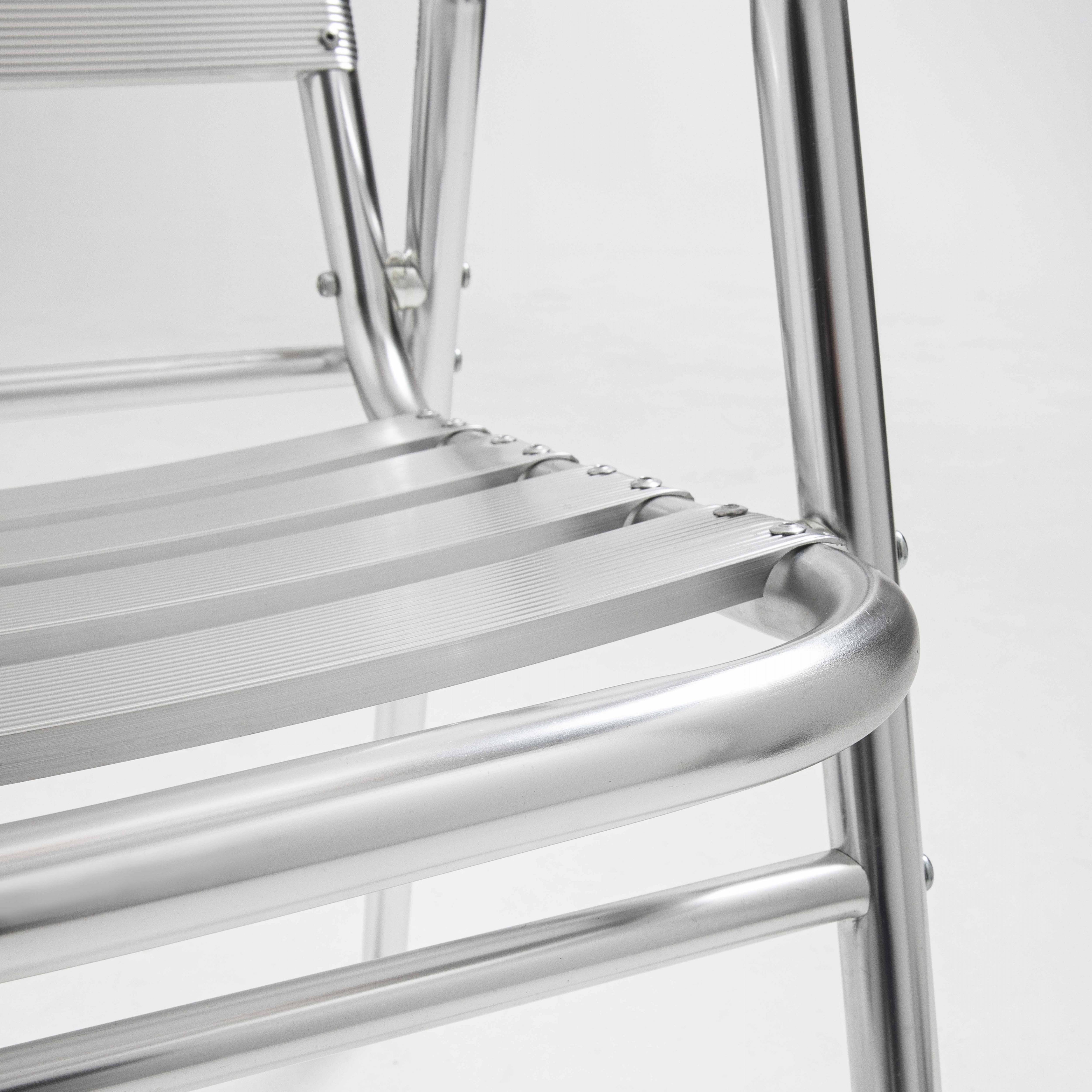 Oviala - Table de jardin ronde et 4 chaises aluminium gris Brixton - Oviala - Imagen 6
