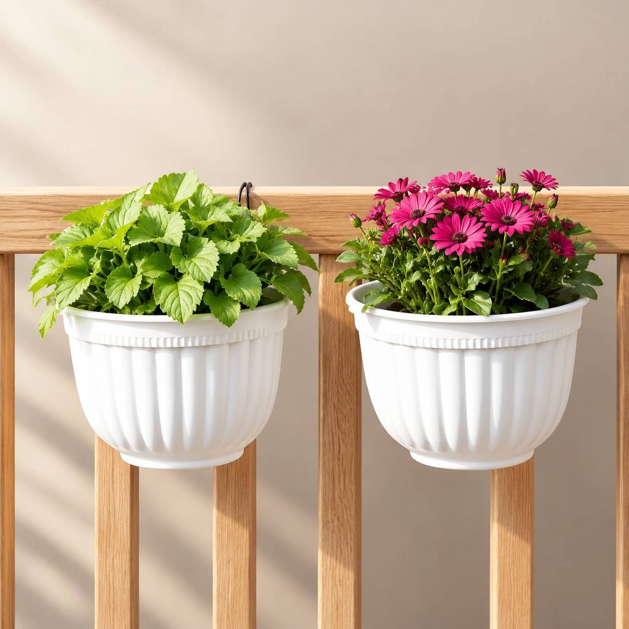 Pot de Fleur Suspendu Vertical Résistant UV Avec Réservoir D'eau Intérieur Extérieur Jardin - Image 6