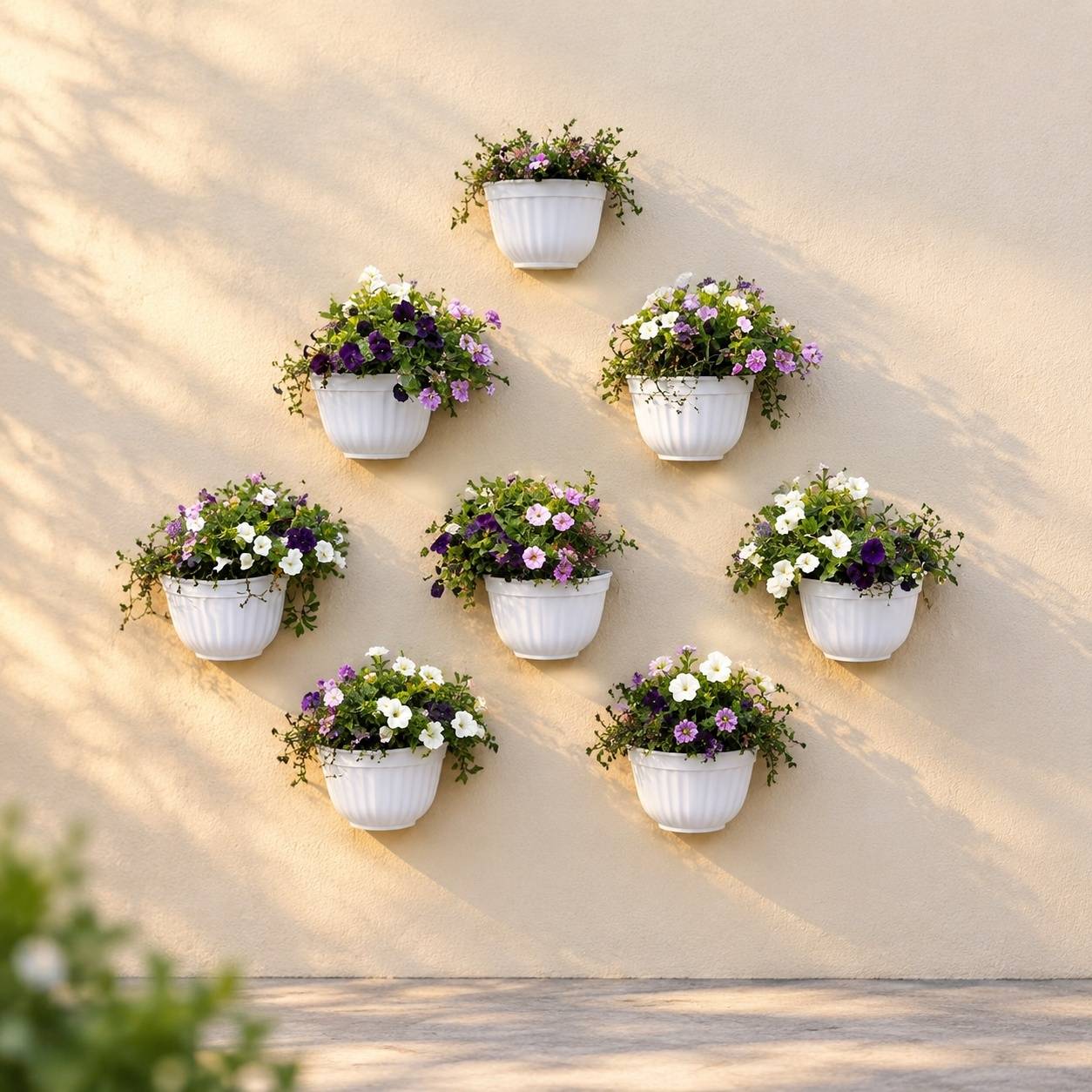 Pot de Fleur Suspendu Vertical Résistant UV Avec Réservoir D'eau Intérieur Extérieur Jardin - Image 4
