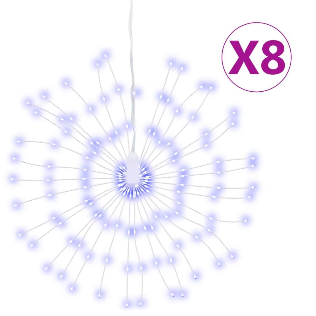 Lot 8 Étoiles Rayonnantes LED 8 Modes à Piles avec Télécommande Bleu – ComfortXL Outdoor Living - Image 2