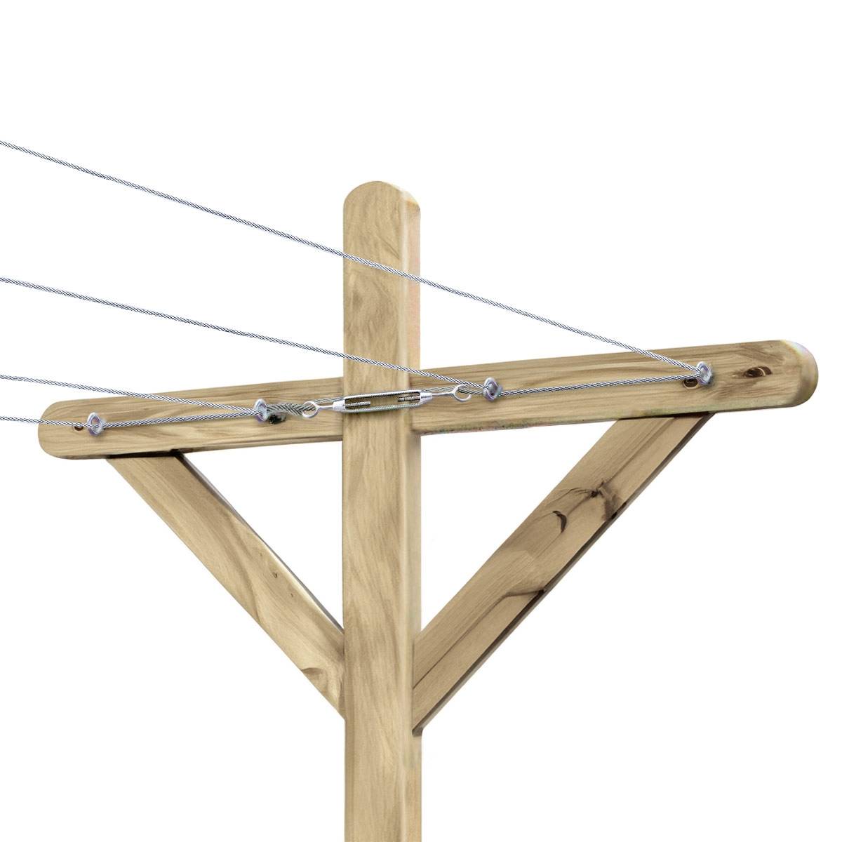 Kit étendoir à linge extérieur Séville premium + 2 supports poteaux à enfoncer - Cémonjardin - Imagen 4