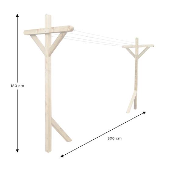 Kit étendoir à linge extérieur Séville premium + 2 supports poteaux à enfoncer - Cémonjardin - Imagen 5