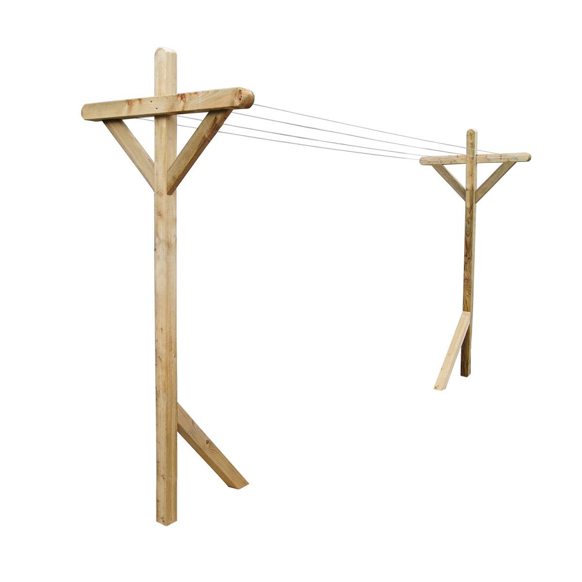 Kit étendoir à linge extérieur Séville premium + 2 supports poteaux à enfoncer - Cémonjardin - Imagen 3