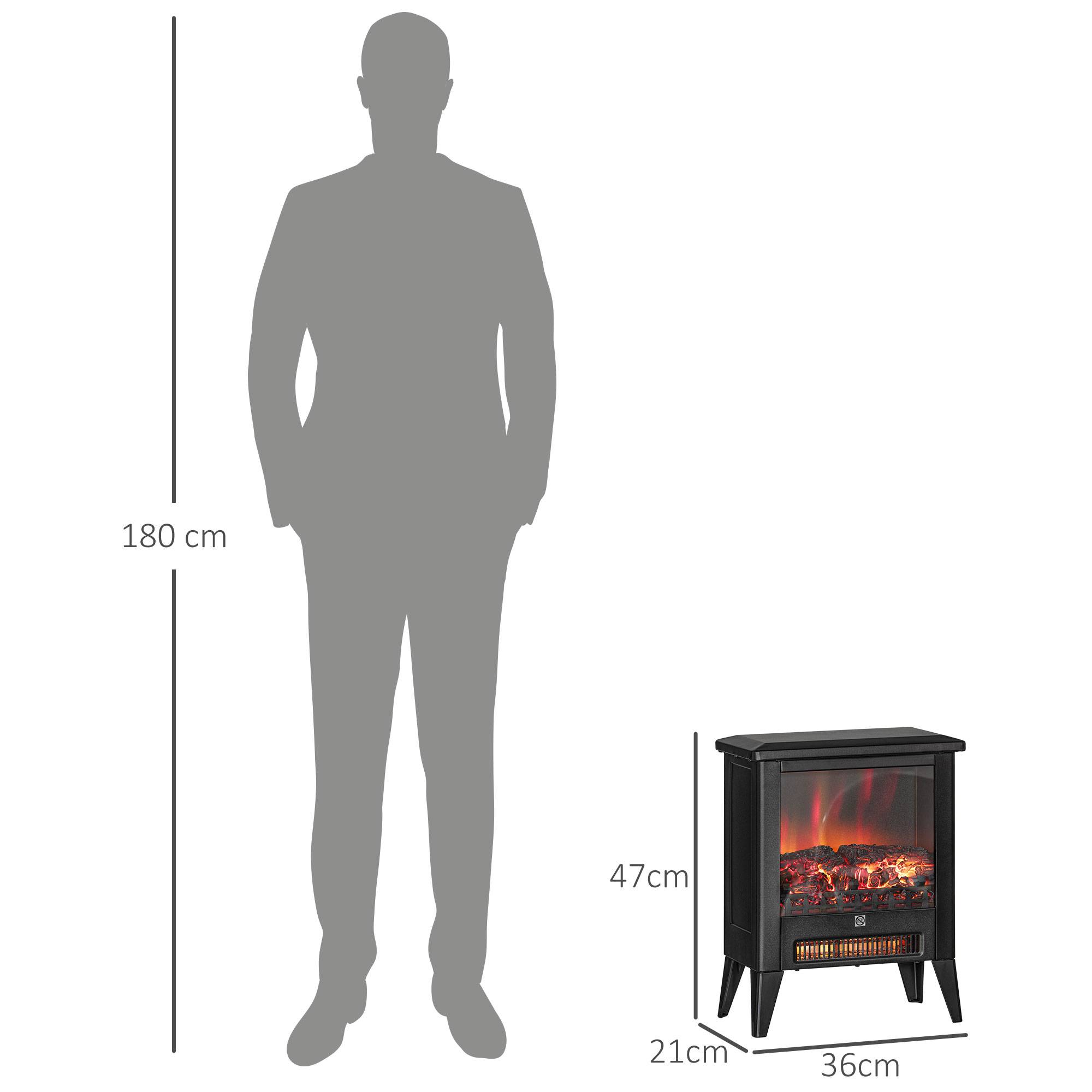 Cheminée électrique mobile 1800W effet flamme LED 3D pour salon Noir – ComfortXL Outdoor Living - Image 3