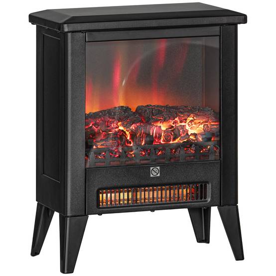 Cheminée électrique mobile 1800W effet flamme LED 3D pour salon Noir – ComfortXL Outdoor Living - Image 2