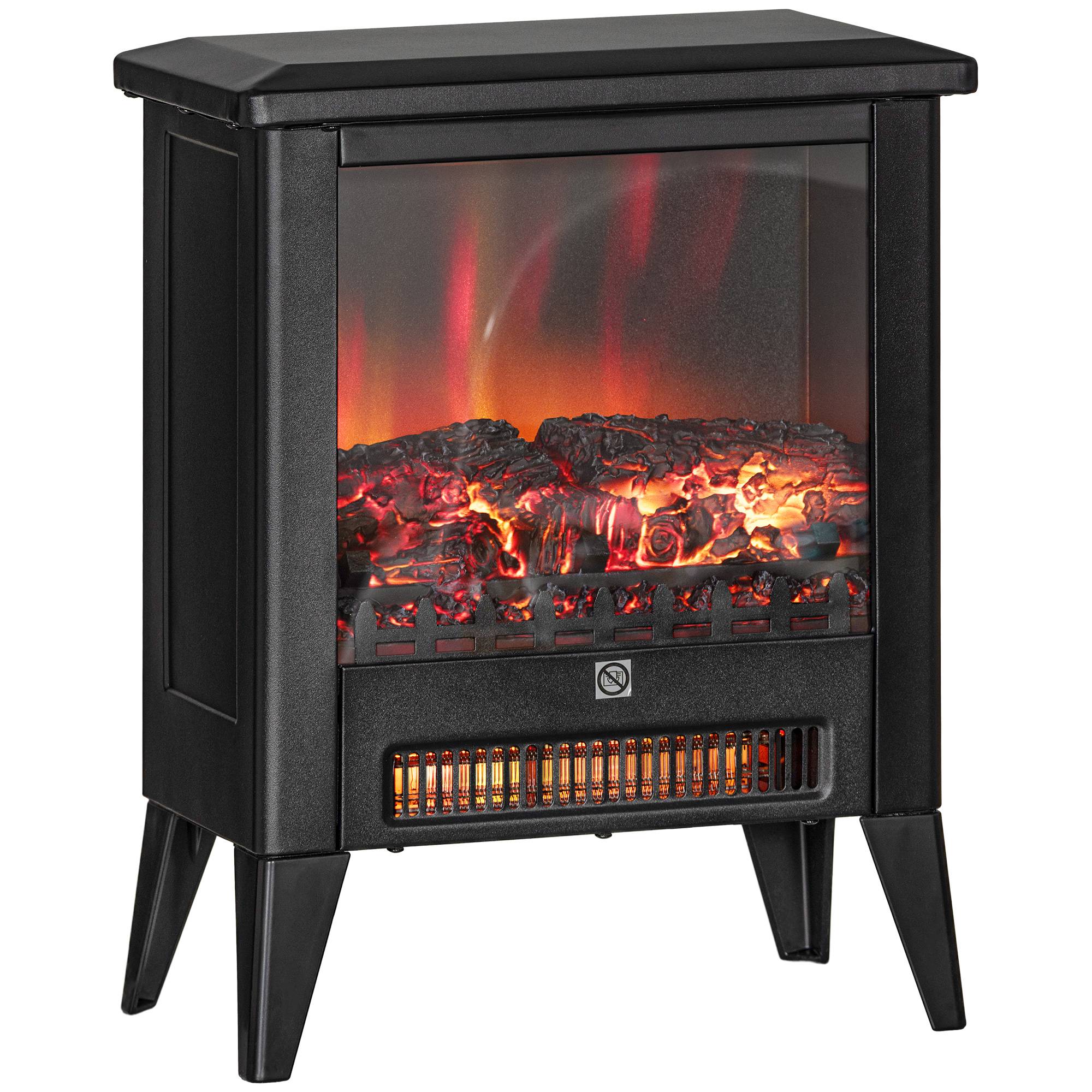 Cheminée électrique mobile 1800W effet flamme LED 3D pour salon Noir – ComfortXL Outdoor Living - Image 2