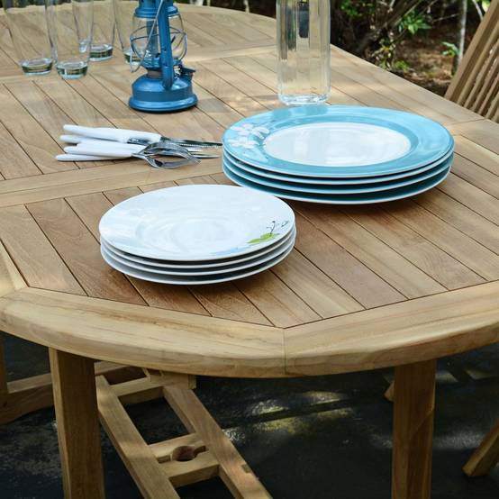 Teck'Attitude - Table extensible ovale teck massif Sirius 120/180 x 90 cm - TECK'Attitude - Imagen 3