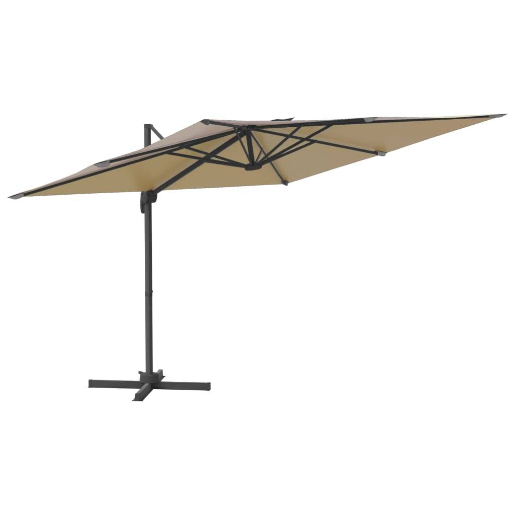 Helloshop26 - Parasol meuble de jardin cantilever à led 400 x 300 cm taupe - Imagen 1