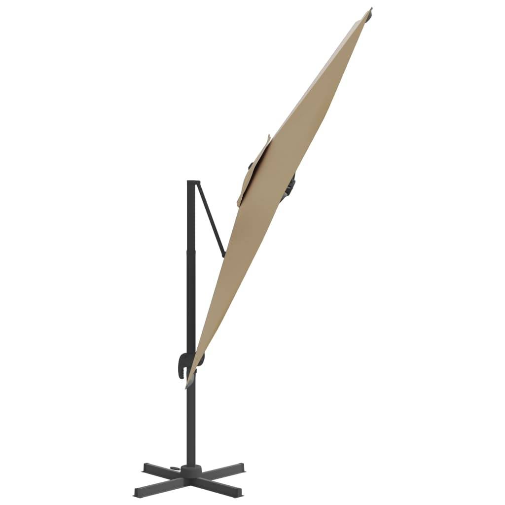 Helloshop26 - Parasol meuble de jardin cantilever à led 400 x 300 cm taupe - Imagen 4