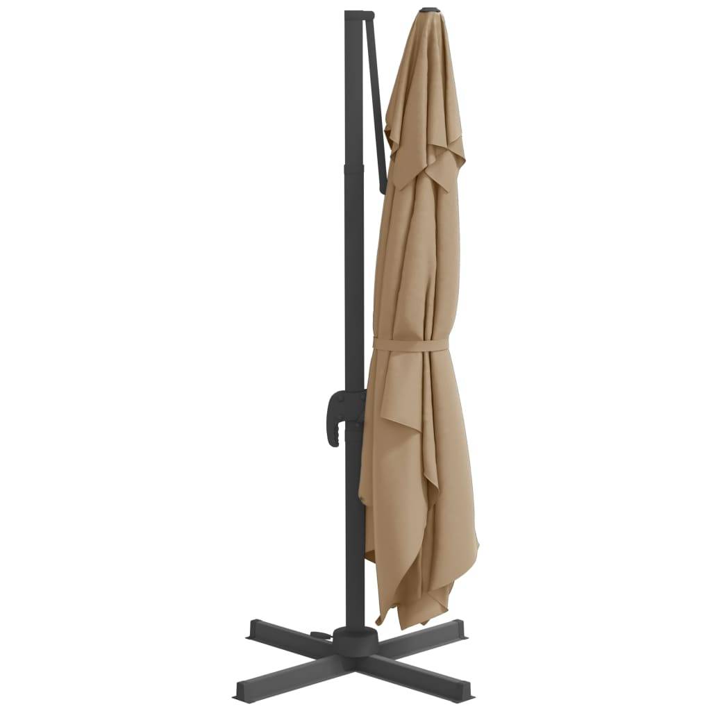 Helloshop26 - Parasol meuble de jardin cantilever à led 400 x 300 cm taupe - Imagen 5