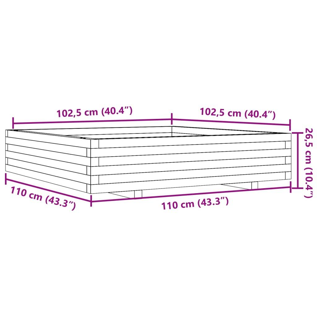 Maison Chic - Jardinière, Bac à fleurs, Pot de fleurs 110x110x26,5 cm bois de pin imprégné - Imagen 9
