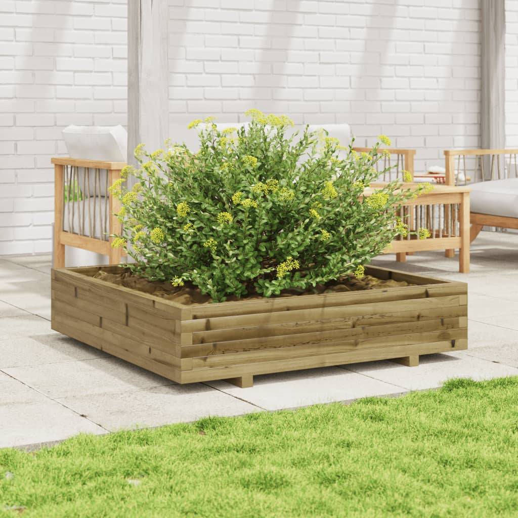 Maison Chic - Jardinière, Bac à fleurs, Pot de fleurs 110x110x26,5 cm bois de pin imprégné - Imagen 2