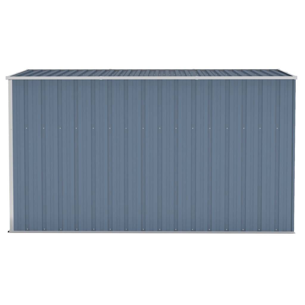 Helloshop26 - Abri de jardin cabane cabanon maison de stockage remise extérieur hangar outils robuste mural 118 x 288 x 178 cm acier galvanisé gris - Imagen 3