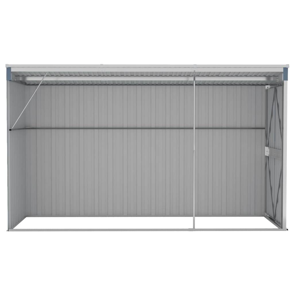 Helloshop26 - Abri de jardin cabane cabanon maison de stockage remise extérieur hangar outils robuste mural 118 x 288 x 178 cm acier galvanisé gris - Imagen 4
