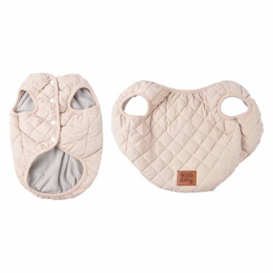 Veste Matelassée pour Chien "Doublé Polaire" 40cm Écru