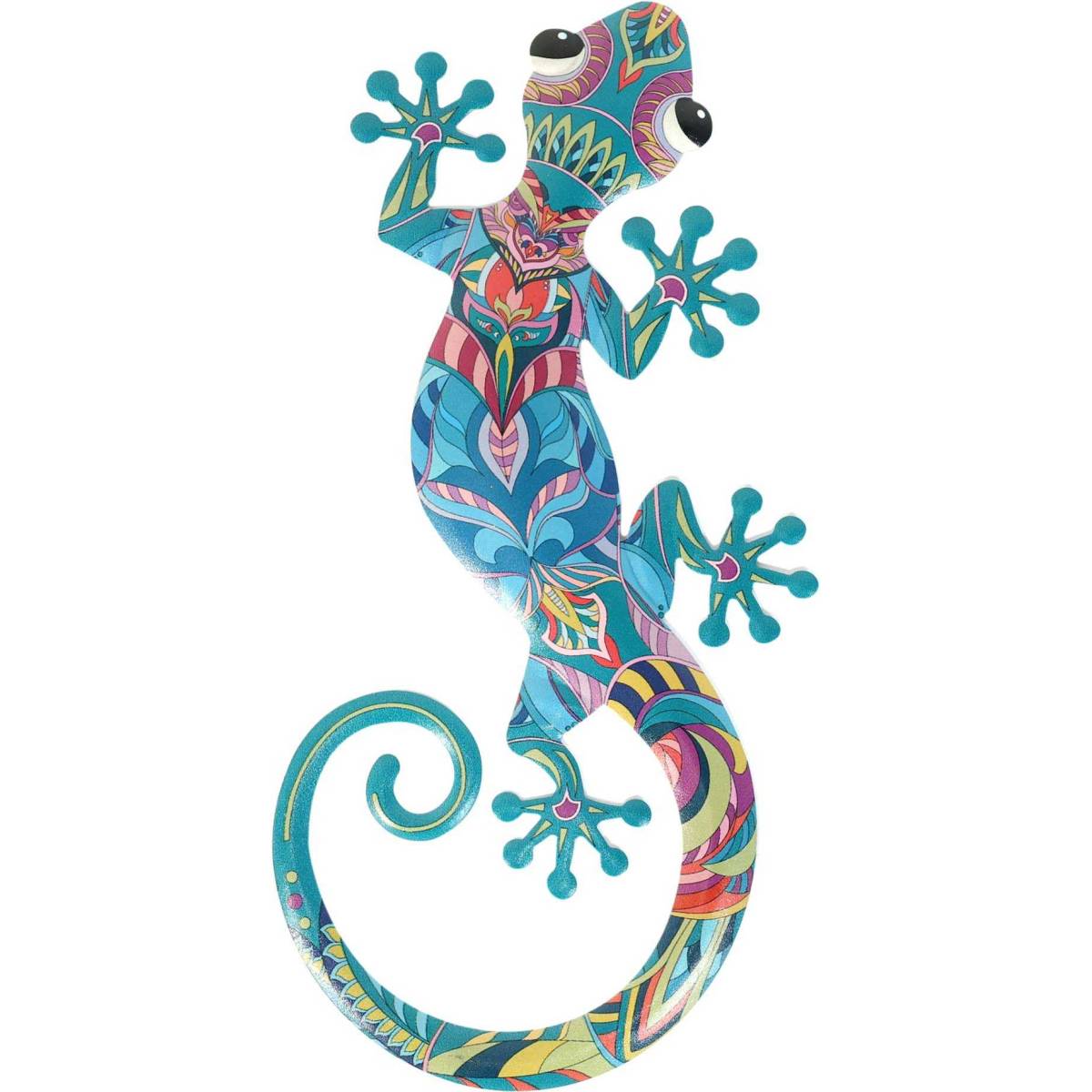 Origen - Lézard décoratif en métal coloré Blue 12 x 24 cm