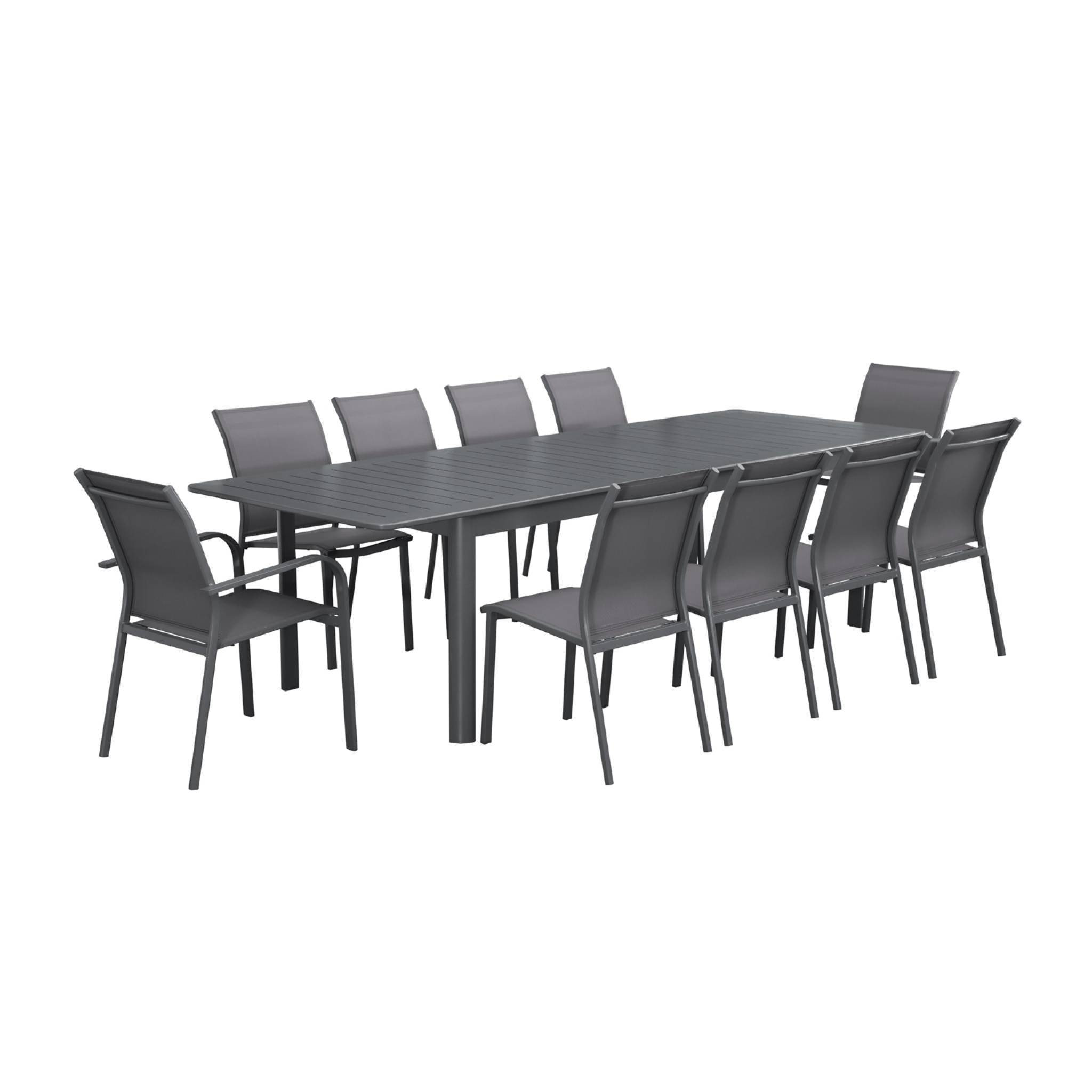 Table de jardin anthracite SEATTLE extensible aluminium. 10 places. 227 / 290 x 100 x 75 cm | sweeek - Image 7