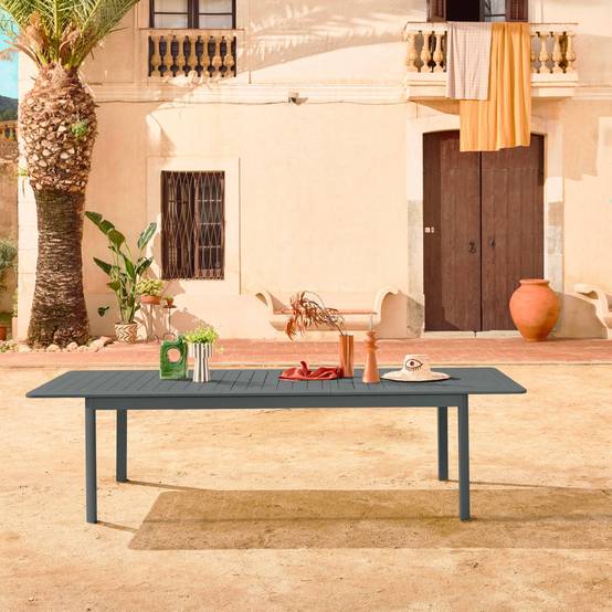 Table de jardin anthracite SEATTLE extensible aluminium. 10 places. 227 / 290 x 100 x 75 cm | sweeek - Image 3