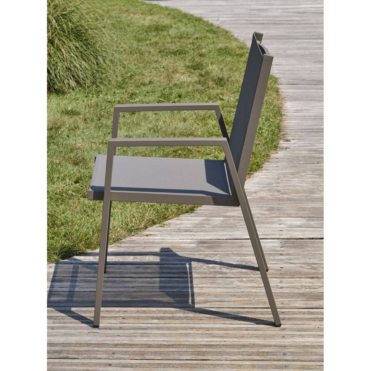 Dcb Garden - Lot de 2 fauteuils de jardin empilables en aluminium - Quartz - FLORIDE - Image 6