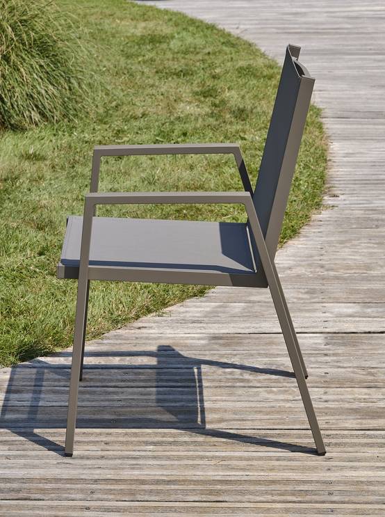 Dcb Garden - Lot de 2 fauteuils de jardin empilables en aluminium - Quartz - FLORIDE - Image 5