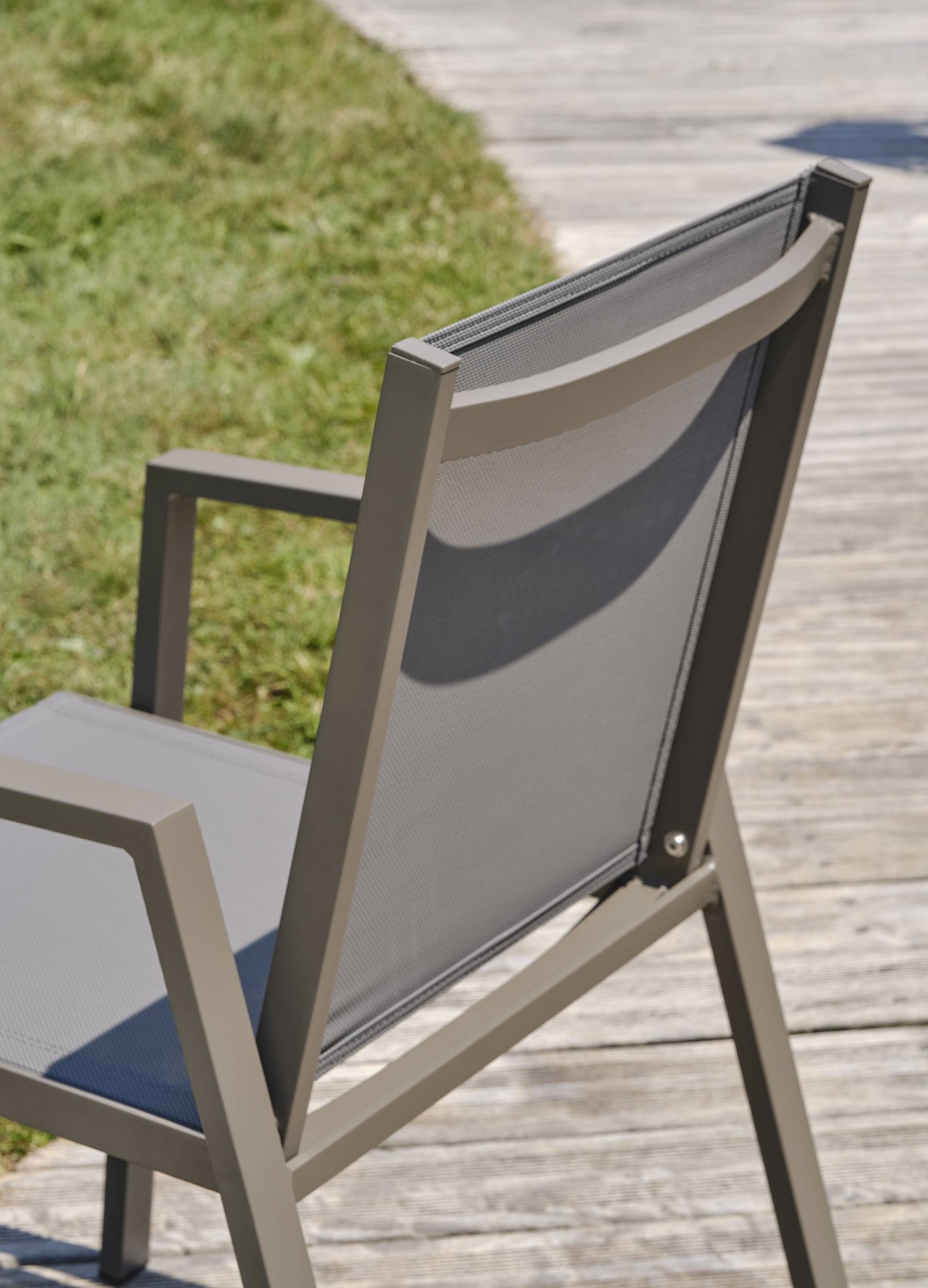 Dcb Garden - Lot de 2 fauteuils de jardin empilables en aluminium - Quartz - FLORIDE - Image 4