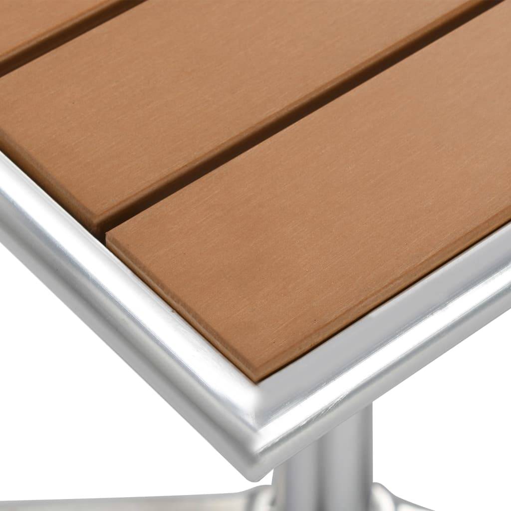 Table de jardin aluminium et WPC argenté et marron 60 x 60 x 70 cm - PANGIVO - Image 4