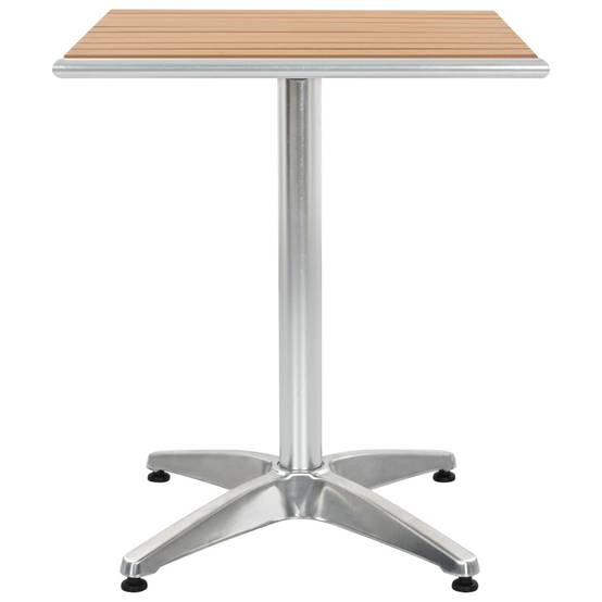 Table de jardin aluminium et WPC argenté et marron 60 x 60 x 70 cm - PANGIVO - Image 3